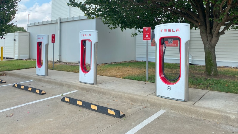 Three Tesla chargers are located in Lindale.
